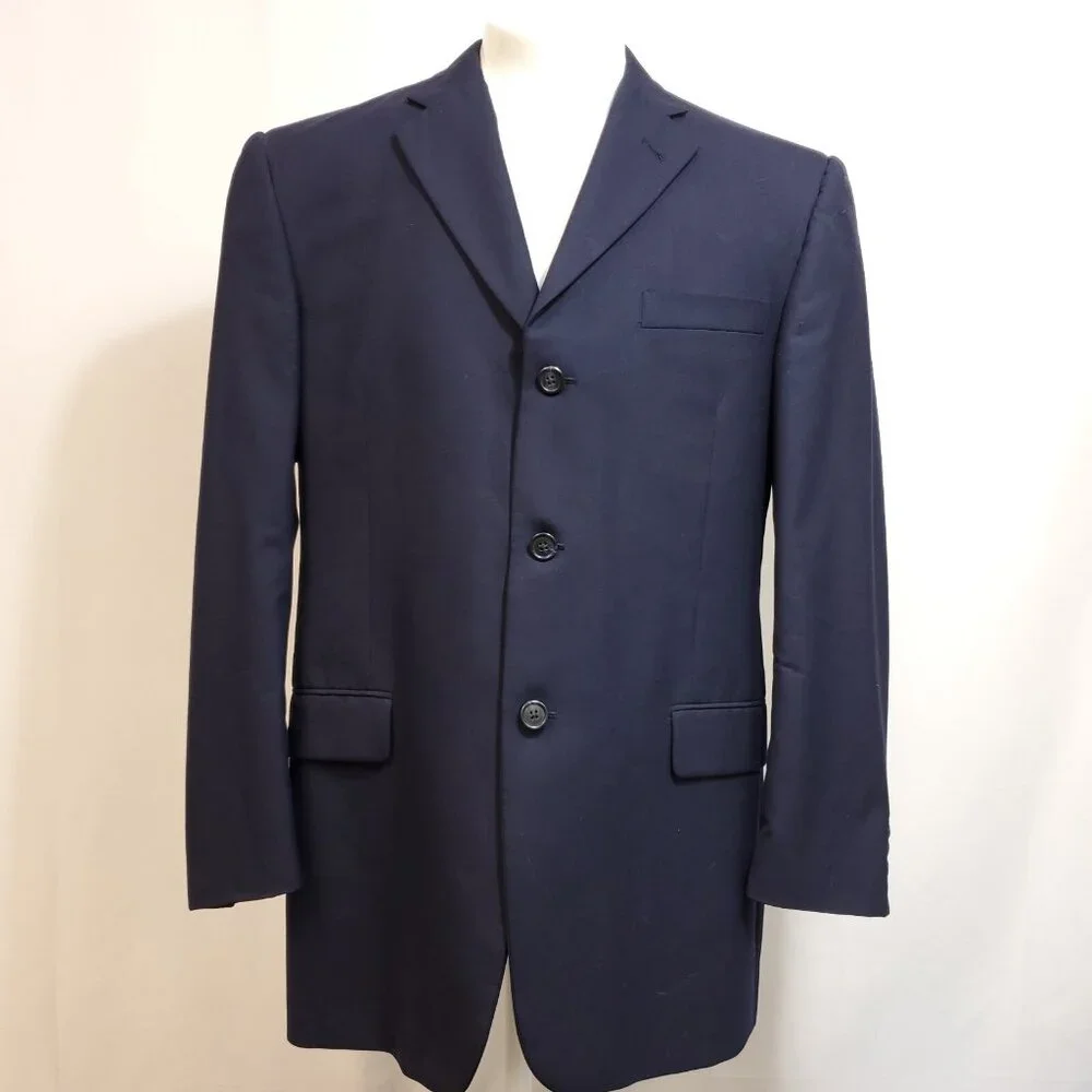 Burberry London Bond Street Navy Blazer 42 R 100% Wool Suit Jacket Sport Coat